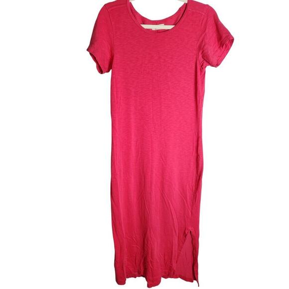 American Giant cotton Maxi t shirt dress sz M side slits USA made beach boho - Picture 1 of 7